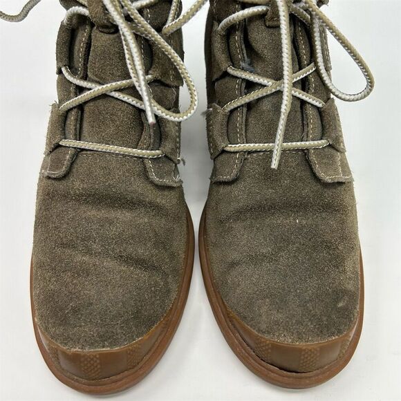 Sorel Women's Brown Suede Lace-Up Wedge Boots Size 8 Waterproof Comfort - Picture 5 of 12